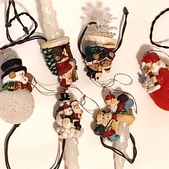 Vintage Christmas Ornament Lot Snowman Santa Icicle Lights Bulb Light Lo… - Picture 2 of 6